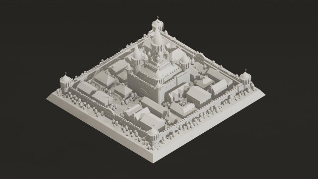 Low Poly Medieval Castle Town Pack 3D Model .c4d .max .obj .3ds .fbx .stl .blend 