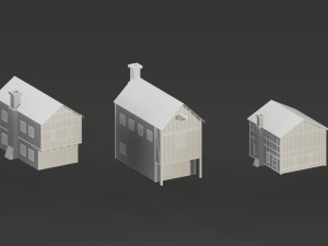 Low Poly Medieval Castle Town Pack 3D Model