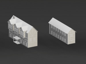 Low Poly Medieval Castle Town Pack 3D Model