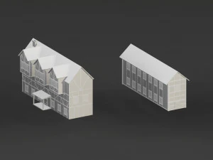 Low Poly Medieval Castle Town Pack 3D Model