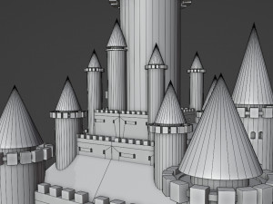 Low Poly Medieval Castle Town Pack 3D Model