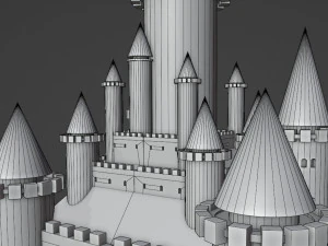 Low Poly Medieval Castle Town Pack 3D Model