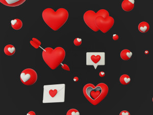 Cartoon Heart Pack 3D Model