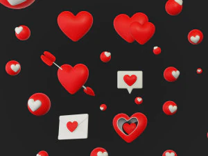 Pacchetto cuore cartone animato Modello 3D