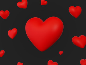 Cartoon Heart Pack 3D Model