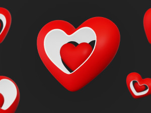 Cartoon Heart Pack 3D Model