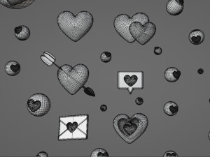 Cartoon Heart Pack 3D Model