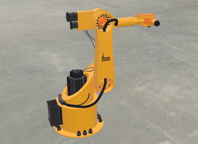 Industrial arm robot 3D Model .c4d .max .obj .3ds .fbx .stl .blend 