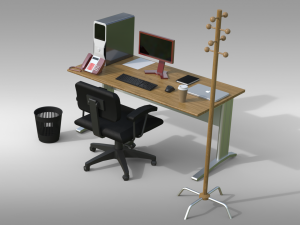 Desk top office 3D Model
