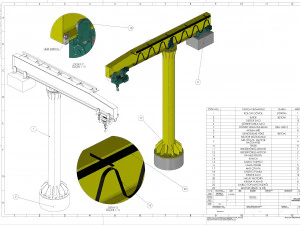 Gru a bandiera Modello 3D