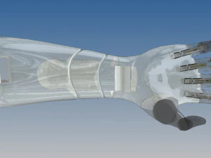 M&atilde;o bi&ocirc;nica Modelo 3D