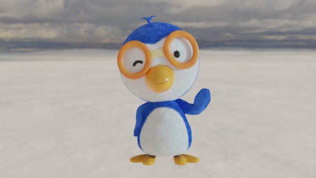 Pororo the Little Penguin 3D Model .c4d .max .obj .3ds .fbx .stl .blend 