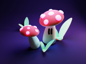 Magical mushrooms 3Dモデル