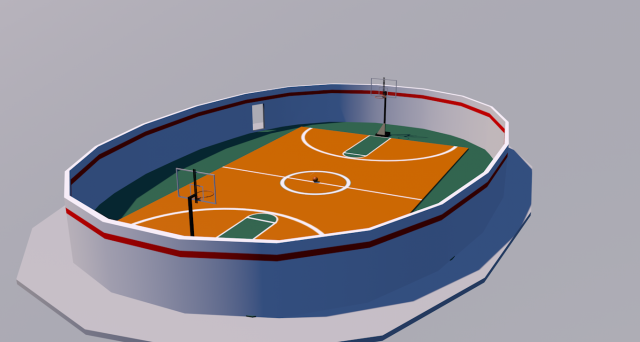 Basketball court 3D-Modell .c4d .max .obj .3ds .fbx .stl .blend 