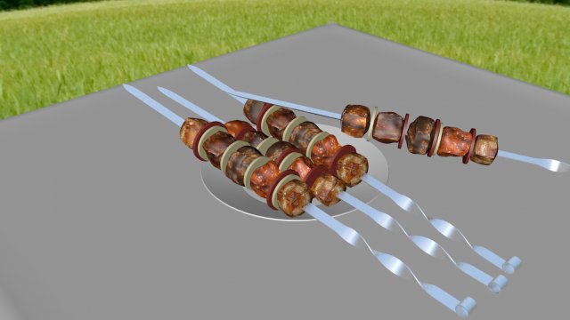 Shashlik 3D Model .c4d .max .obj .3ds .fbx .stl .blend 