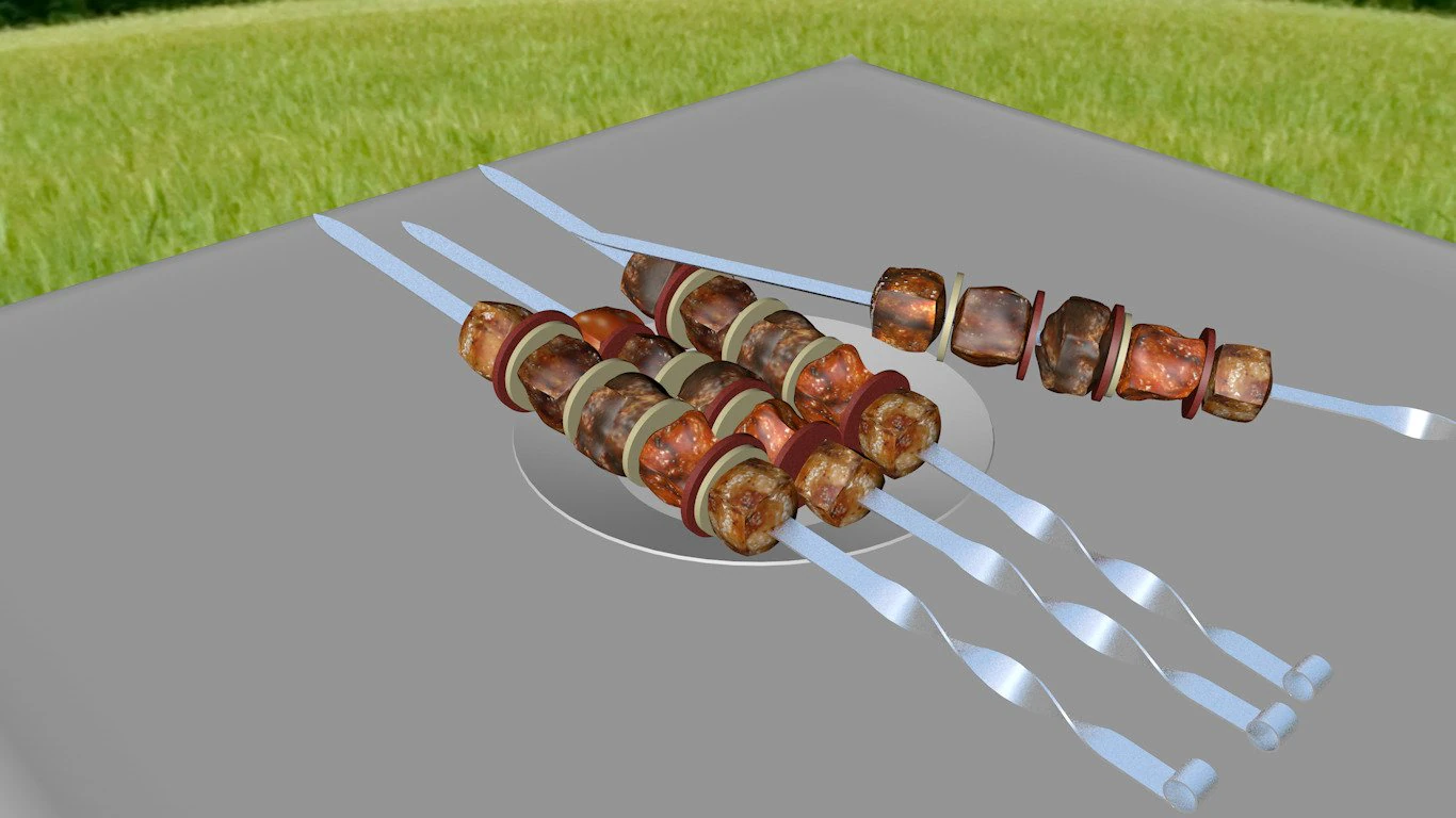 Shashlik 3D Model .c4d .max .obj .3ds .fbx .stl .blend