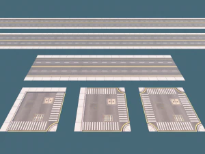 PaqueteCarreteras Modulares Modelo 3D