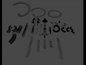 Modular Stunt Racing Tracks and Platforms 3D 模型