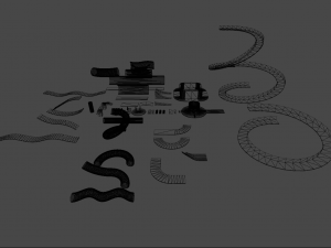 Modular Stunt Racing Tracks and Platforms 3D 模型
