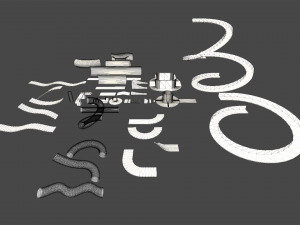 Modular Stunt Racing Tracks and Platforms 3D 模型