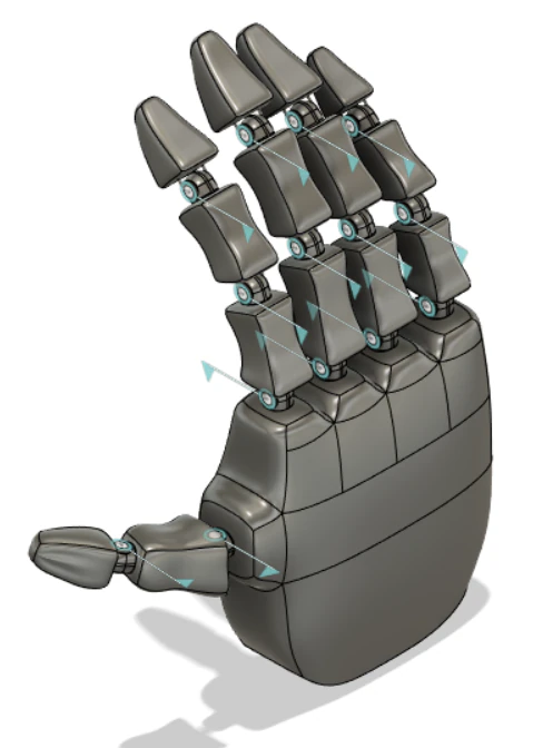 Movable hand 3D Model .c4d .max .obj .3ds .fbx .stl .blend 