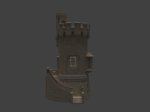 Castle with stairs Model 3D