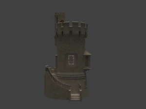 Castle with stairs 3D Model
