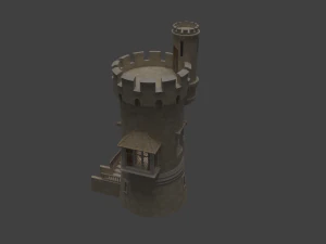 Castle with stairs 3D Model