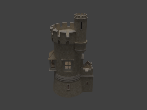 Castle with stairs Model 3D