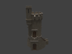 Castle with stairs Model 3D