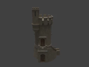 Castle with stairs 3D Model