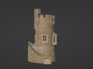Castle with stairs Model 3D