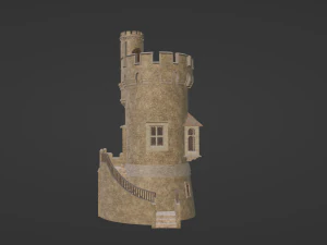 Castle with stairs 3D Model