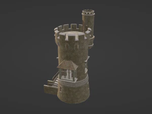 Castle with stairs 3D Model