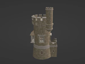 Castle with stairs 3D Model