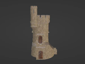 Castle with stairs 3D Model