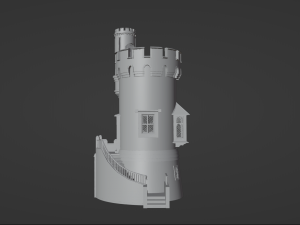 Castle with stairs Model 3D