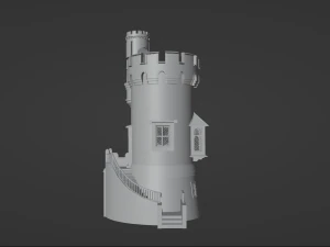 Castle with stairs 3D Model