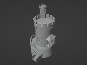 Castle with stairs Model 3D
