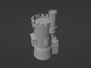 Castle with stairs Model 3D
