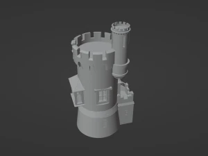 Castle with stairs 3D Model