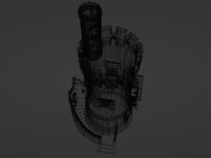 Castle with stairs Model 3D