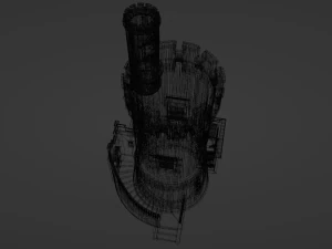 Castle with stairs 3D Model