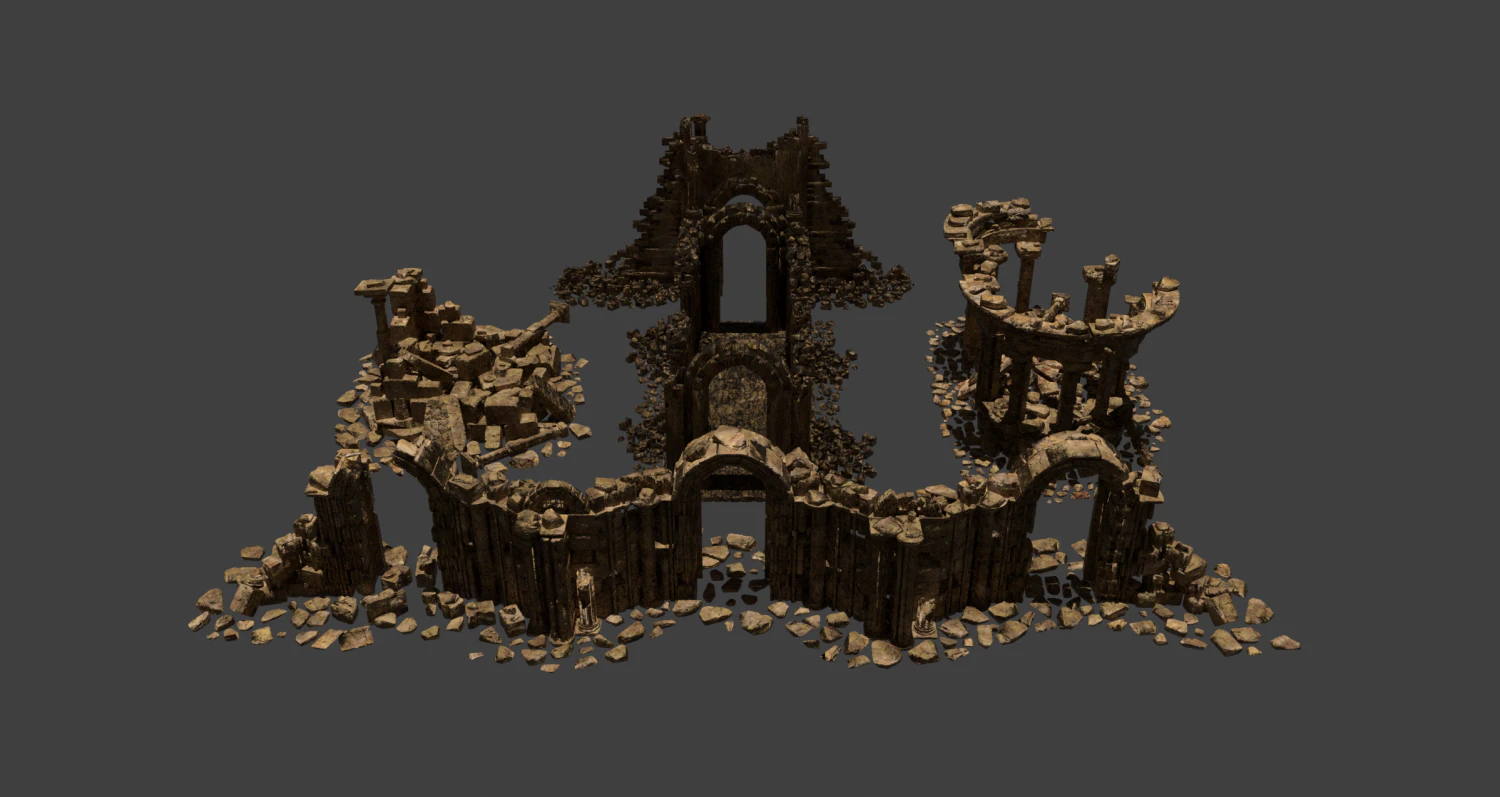 Architectural ruins 3D Model .c4d .max .obj .3ds .fbx .stl .blend 