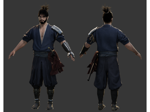 Samurai - Game Ready Low-poly Modèle 3D