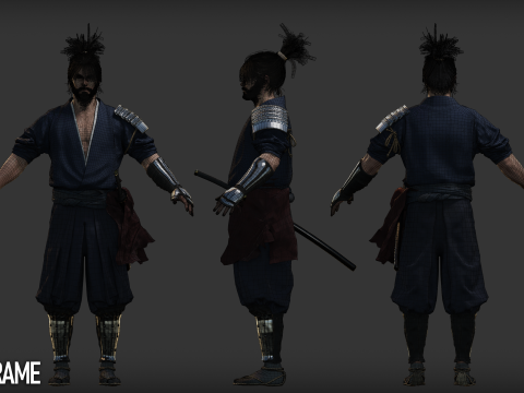 Samurai - Game Ready Low-poly Modèle 3D