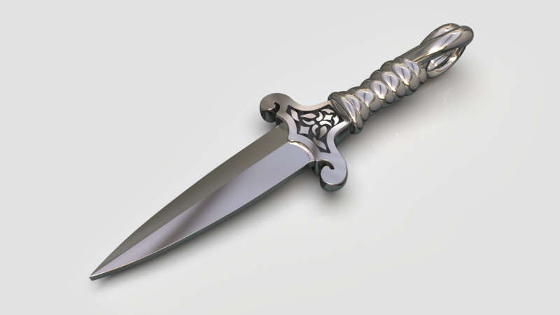 Dagger pendant 3D Print Model .c4d .max .obj .3ds .fbx .stl .blend