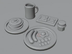 Desayuno Modelo 3D