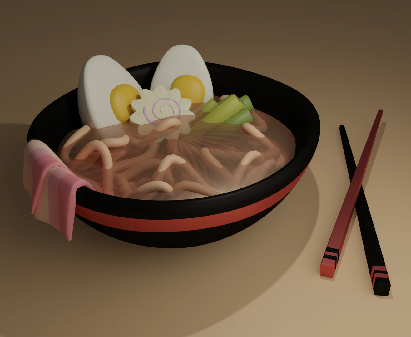 Ramen 3D Model .c4d .max .obj .3ds .fbx .stl .blend 