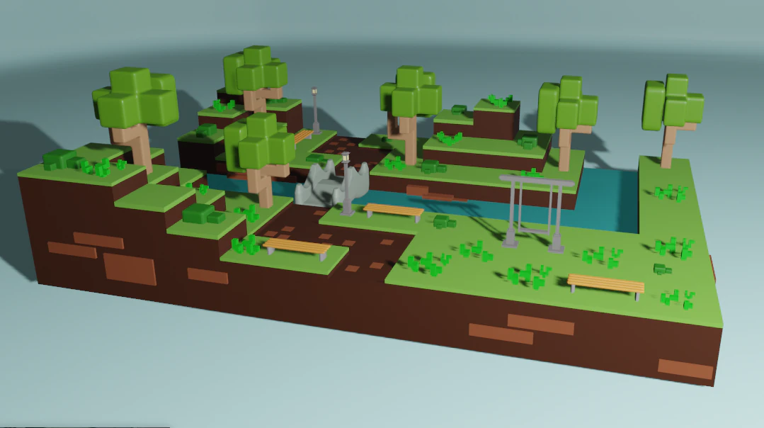 Park 3D Model .c4d .max .obj .3ds .fbx .stl .blend 